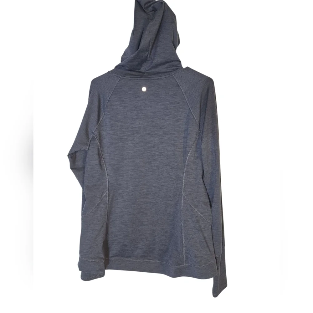 ApanaGray Hooded Running Athletic Pullover, Large, EUC, Hooded, Thumholes - Picture 2 of 3